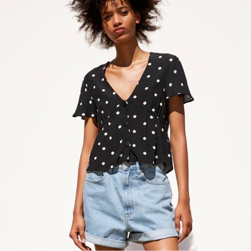 *SOLD* Zara Polka Dot Blouse - Picture 2 of 8